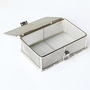 Caja/Bandeja de Malla Metálica Perforada, Resistente a la Corrosión y Duradera, con Tapa de Acero Inoxidable para Instrumentos Quirúrgicos - Product Image 4