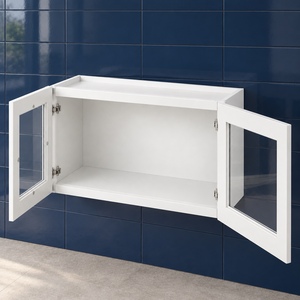 Gabinete de pared con puerta de vidrio de 33 x 18 pulgadas, blanco, estilo Shaker, RTA, marca privada, fabricante OEM de Vietnam - Product Image 5