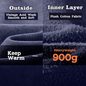 Sweat-shirts d'hiver pour hommes de qualité supérieure, décontractés, respirants, en molleton 100% coton, coupe ample, avec poche, motif uni, teinture unie - Product Image 5