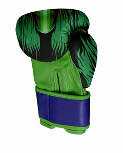 IBERIA Premium <b>Green</b> Boxing <b>Gloves</b> Blue Wolf Print Training <b>Gloves</b> PU <b>Leather</b> Custom Logo OEM Wholesale Sports Equipment - Product Image 3