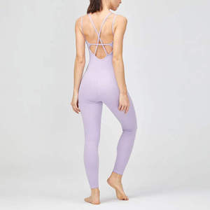 Jumpsuits With Hot Sale Yoga Jumpsuits Custom Women <b>Shape</b> <b>Bodysuit</b> Plus Size Lady Jumpsuit Jogging And Ruining Wear Cotton - Product Image 4