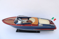 Édition limitée de luxe Riva Aquariva bleu foncé modèle en bois fabriqué à la main Yacht élégance intemporelle pour les collectionneurs et la décoration