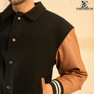 Vestes de baseball universitaires tendance pour l'extérieur, avec fermeture à boutons pression et poches, doublure en polyester, coupe classique - Product Image 6