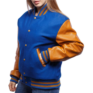 Dernières vestes universitaires personnalisées avec logos pour les sororités, les fraternités, les écoles, les collèges, en 100 % pure laine et manches en cuir. - Product Image 3