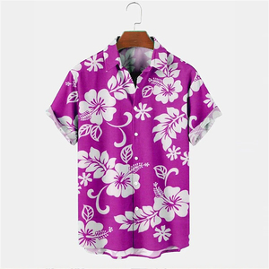 Camisa Casual de Manga Corta con Estampado Hawaiano para Hombre, Cuello Camisero, Cierre de Botón, Transpirable, 100% Poliéster - Product Image 2