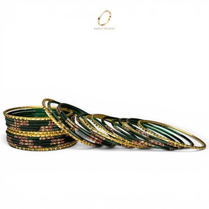 2026 High Quality Kids Green Gold Plated Stainless Steel <b>Crystal</b> Wedding Premium Fashion Zircon Bangles for Gifts Wholesale - Product Image 4