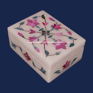 Coquillage rose Design moderne Meilleur produit Boîtes incrustées de marbre avec des matériaux en nacre de haute qualité pour les boîtes de cadeaux - Product Image 2