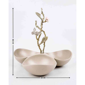 Bol à fruits secs et noix en métal plaqué or et verre de qualité supérieure, idéal pour la maison, l'hôtel ou comme centre de table. - Product Image 4