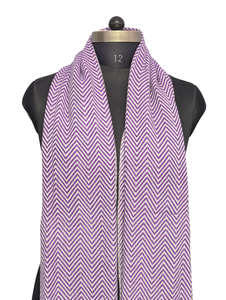 Estola Morada en Zigzag para Mujer, Bufanda de Lana Acrílica Hecha a Mano de 28x80 Pulgadas, Chal Envolvente de Fibra Suave de Alta Calidad - Product Image 6