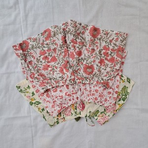 Dense Coral Vine Sunflower Print Women Cotton Shorts Peach Tassel Tie Soft Frill Hem Casual Boho Sleepwear Summer Pajama Set - Product Image 2