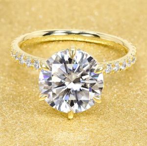 Anillo de Compromiso y Boda Shama Gems con Moissanita, Plata de Ley 925, Bañado en Rodio, Alternativa al Diamante, Joyería Clásica Solitaria - Product Image 3