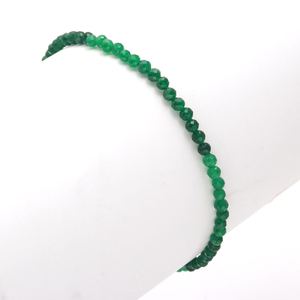 Bracelet en onyx vert naturel facetté, perles rondes, 3 mm, fait main, délicat, pour femmes et hommes, bijoux de qualité supérieure - Product Image 4