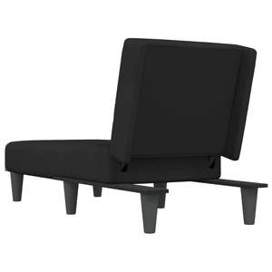 Chaise longue in velluto nero 100% poliestere con struttura in compensato - Product Image 5