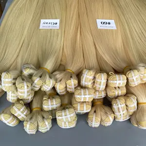 Elección perfecta 100% Extensiones de cabello liso de trama vietnamita Proveedor de cabello Cabello humano Color Rubio Cutícula completa alineada
