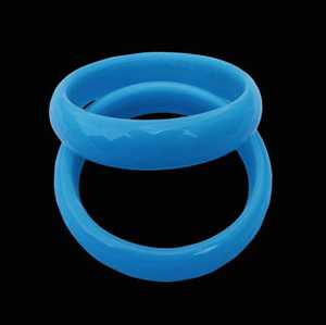 กำไลวงกลมเรซิ่นสีน้ำเงิน งานฝีมือทำด้วยมือ - Product Image 2
