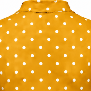 <b>Orange</b> Gold Polka Dot <b>Women</b> Mock Neck Short Sleeve T Shirt Slim Fit Printed Casual Stretch <b>Top</b> Fashion Summer Wear Wholesale - Product Image 4