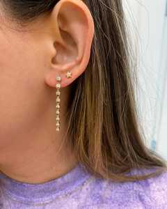 Pendientes Largos de Oro Sólido 14K 18K con Diamantes Cultivados en Laboratorio, Diseño de Lágrima, para Novia, Regalo de Aniversario, Venta al por Mayor - Product Image 2