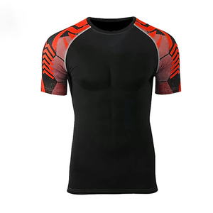 T-shirt de compression pour homme de qualité supérieure, faible MOQ, logo personnalisé, meilleur prix, respirant, extensible, idéal pour la gym et l'entraînement - Product Image 1