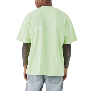 T-shirt décontracté pour homme en coton tricoté de haute qualité, col rond, manches courtes, impression numérique personnalisée avec lettres, 220g, multicolore - Product Image 3