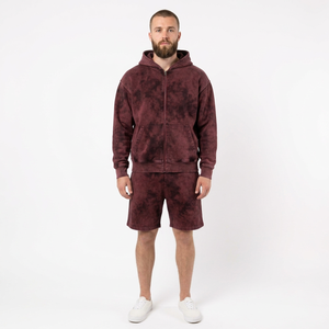 Custom <b>Men's</b> <b>Hoodie</b> <b>And</b> <b>Shorts</b> <b>Set</b> Cotton Fleece Two Piece Casual Streetwear Outfit With Screen Print Graphic Elastic Waist - Product Image 2