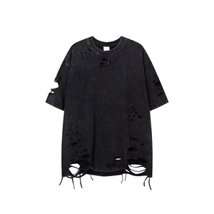 เสื้อยืดผู้ชายสไตล์วินเทจทรงโอเวอร์ไซส์ ล้างสีแบบแอซิดวอช ผ้าฝ้าย 100% สไตล์ฮิปฮอป สตรีทแวร์ ลายสโตนวอช - Product Image 1