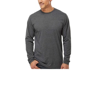 T-shirt en coton 100% de qualité supérieure pour homme, tissu personnalisé brodé, manches longues, t-shirt uni - Product Image 3
