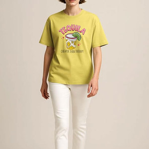 เสื้อยืดผู้หญิงทรงปกติ คอกลม แขนสั้น ผ้าฝ้าย 100% ระบายอากาศได้ดี เป็นมิตรกับสิ่งแวดล้อม พิมพ์โลโก้ตามสั่ง ดีไซน์โดดเด่น - Product Image 5