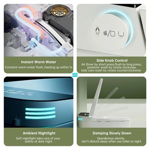 WC Intelligente Monoblocco con Bidet Integrato, Sensore a Pedale per Scarico e Sedile Riscaldato, Telecomando Multifunzione - Product Image 6