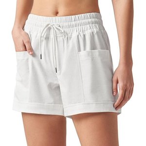 Summer Bermuda Shorts Women Casual Mid Waist Teens Girl Breathable Quick Dry <b>Elastic</b> Waist 100% Cotton Sporty Running Beach - Product Image 6
