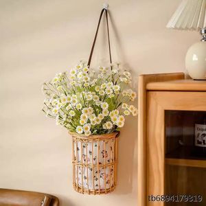 Luxury Handwoven Rattan Flower Hanging <b>Basket</b> Portable Willow Vase Sustainable Rustic Wedding Centerpiece Floral Arrangement - Product Image 2