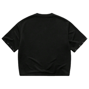 T-shirt unisexe personnalisé à col rond brodé de strass, 100 % coton de haute qualité 220 g, coupe ample oversize, manches courtes, été - Product Image 6