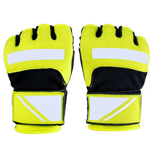 <b>Half</b> Finger Training Gloves Reflective Nylon Sparring Martial Arts Unisex <b>Slip</b>-On Pull-On Martial Arts and Boxing Inner Gloves - Product Image 2