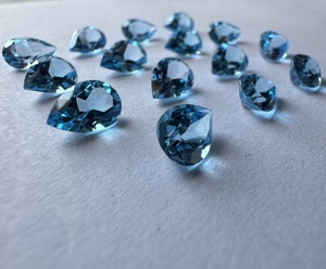 Topacio Azul Suizo TFH en Forma de Pera, Corte Semiprecioso, Gema Suelta, Calidad AAA, Claridad, Pulido a Mano, de 6x4mm a 10x12mm, Venta al por Mayor - Product Image 3