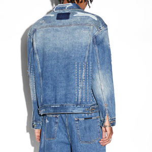 Custom Made <b>Men's</b> <b>Long</b> Stretch Denim <b>Jacket</b> <b>Men</b> Jean <b>Jacket</b> Cotton Blue Winter Plain Denim <b>Jacket</b> For <b>Men</b> Plus Size for sale - Product Image 4