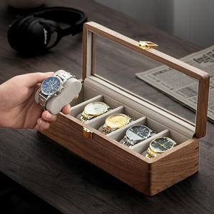 Boîte à montres en bois tendance faite à la main, organisateur de table Royal Crafts, avec fournisseurs en gros - Product Image 1