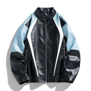 Veste Chemise Décontractée pour Homme Econex Sports, Coupe Slim, en Cuir PU Écologique, Imperméable, Coupe-Vent, Respirante, Fermeture Éclair - Product Image 1