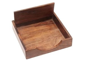 Boîte à mouchoirs et porte-serviettes en bois de style américain avec motif de feuilles, rangement multifonctionnel pour la maison, l'hôtel, la cuisine - Product Image 4