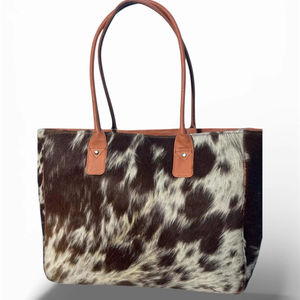 กระเป๋าถือหนังวัวแท้สไตล์ตะวันตก ปิดด้วยซิป วินเทจ สำหรับผู้หญิง กระเป๋าสะพายไหล่ลำลอง รุ่น LHTB-0060 - Product Image 1