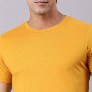 T-shirt pour homme à col rond et manches courtes, couleur unie, coupe ajustée, vêtement décontracté, jersey en coton tricoté respirant - Product Image 3