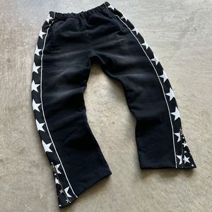 Pantalones de chándal de algodón personalizados de felpa francesa con lavado ácido y estampado de estrellas, estilo urbano, con cremallera en el tobillo para hombre - ¡Gran oferta! - Product Image 2