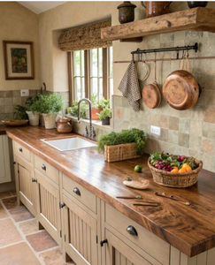 Comptoir en bois massif de style bloc de boucher écologique et élégant pour la maison ou le restaurant Surface en grain de bois naturel pour l'île - Product Image 5