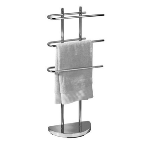 Porte-serviettes mural en métal doré minimaliste à quatre niveaux, support de rangement pour salle de bain, résistant à la rouille, design non pliable - Product Image 2