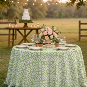 Indian Handmade Cotton Table Cloth Beautiful Hand Block Printed Cotton Table Cover for <b>Wedding</b> Table Cloth for Sale - Product Image 3