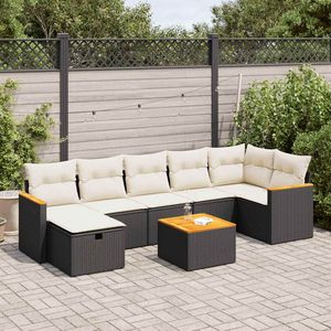 Ensemble de canapés de jardin blanc crème et noir - Product Image 1
