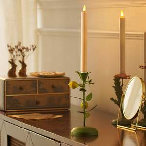 Porte-bougie en métal au design citron, support décoratif jaune pour bougie en forme de fruit, décoration de table, style méditerranéen - Product Image 4