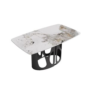Moderno 63 \ "tavolo da pranzo con pannello Pandora nero bronzo ferro gambe in metallo può ospitare 6 persone-per grandi raduni - Product Image 4
