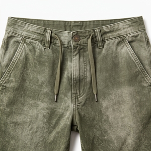 Shorts d'été pour hommes teints pigmentairement, délavés, style vintage, décontractés, OEM ODM, vente en gros, couleurs personnalisées, faible MOQ - Product Image 4