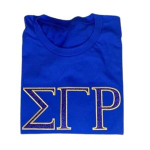 Camiseta Personalizada con Bordado de Sigma Gamma Rho, Camiseta Brillante con Gráficos para Mujer, Manga Corta, Cuello Redondo, Moda de Hermandad Griega - Product Image 2