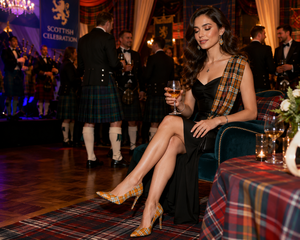Zapatos de Tacón Alto con Diseño Escocés a Cuadros para Mujer – Elegantes Tacones para Bodas y Eventos Nocturnos, Venta al Por Mayor - Product Image 4
