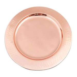 Premium quality Round Copper Plated Metal Charger Plate Handmade Vintage Design Polished Finish Party Table Setting Dishes & <b>Pla</b> - Product Image 6